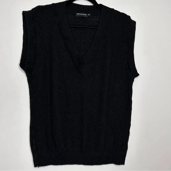 Pretty Little Thing Black Knit Sweater Vest - Picture 1 of 6